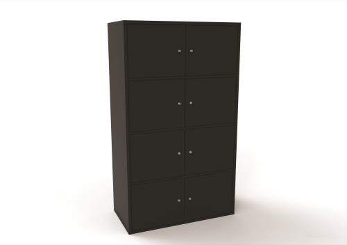 8 Personal Locker - 1707mm  X 800 mm - Black - Cam Lock