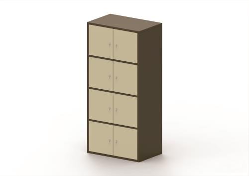 8 Personal Locker - 1707mm  X 800 mm - Coffee & Cream - Cam Lock