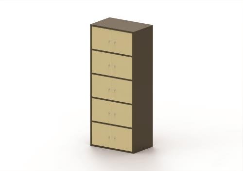 10 Personal Locker - 1907mm  X 800 mm - Brown & Beige - Cam Lock