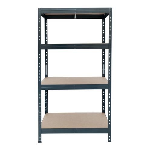 Painted steel rivet shelving