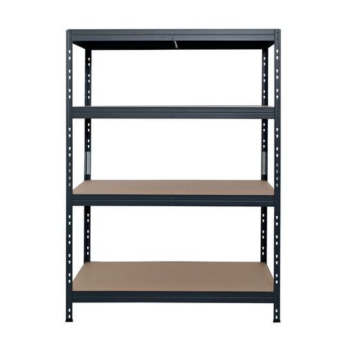 Painted steel rivet shelving