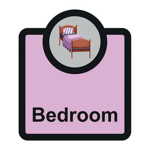 Assisted Living Sign:  Bedroom - S/A Fmx (266 X 310mm)