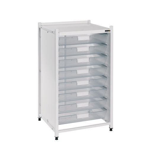 Single medical storage unit with trays