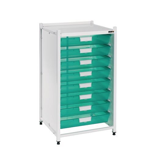 Single medical storage unit with trays