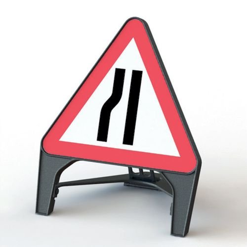 Triangle 750mm Road Narrows Left Qsign