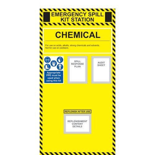 Spill Kit Station Board  - 90L Cylinder Bin - Chemical