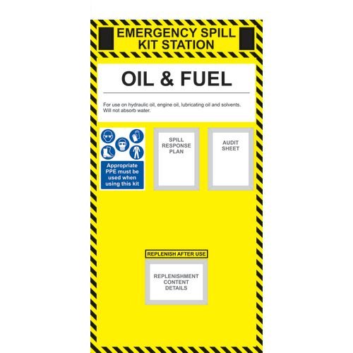 Spill Kit Station Board  - 90L Cylinder Bin - Oil And Fuel