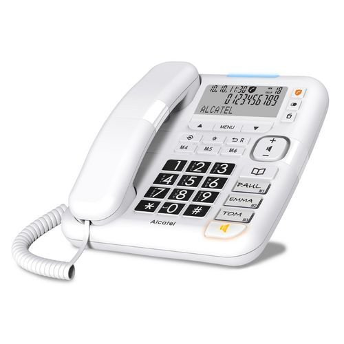 Corded telephone with call block and enhanced sound