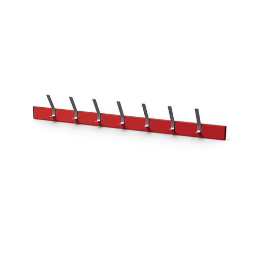 Wall Rack - Red 7 Hooks