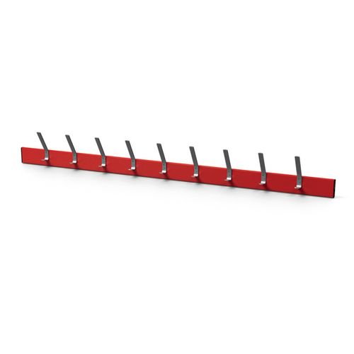 Wall Rack - Red 9 Hooks