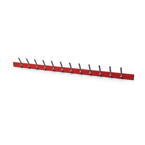 Wall Rack - Red 12 Hooks