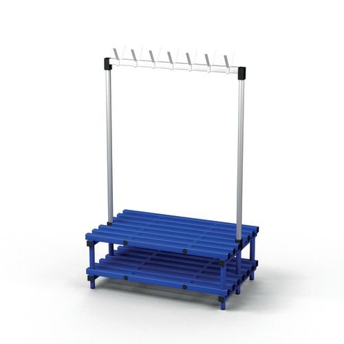 Double Bench With  Hooks - Blue 14 Hooks
