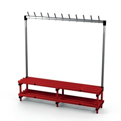 Single Bench With  Hooks - Red 11  Hooks