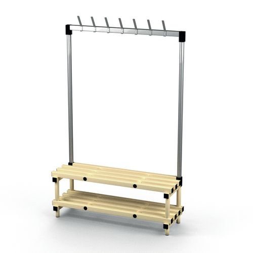 Single Bench With  Hooks - Cream 7 Hooks