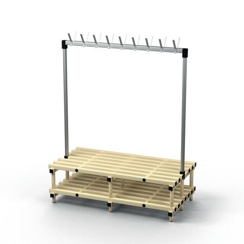Double Bench With  Hooks - Cream 18 Hooks
