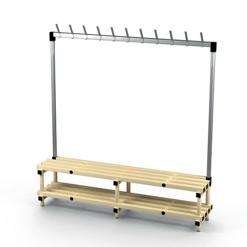 Single Bench With  Hooks - Cream 11 Hooks