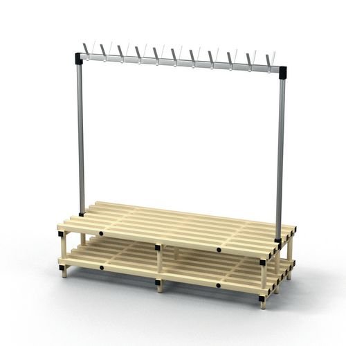 Double Bench With  Hooks - Cream 22 Hooks