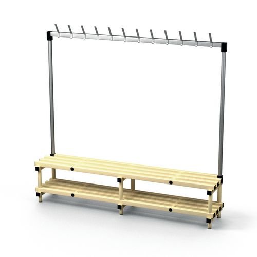 Single Bench With  Hooks - Cream 12 Hooks
