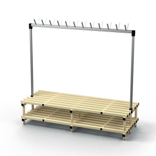 Double Bench With  Hooks - Cream 24 Hooks