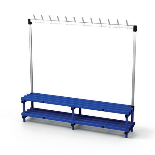 Single Bench With  Hooks - Blue 12 Hooks