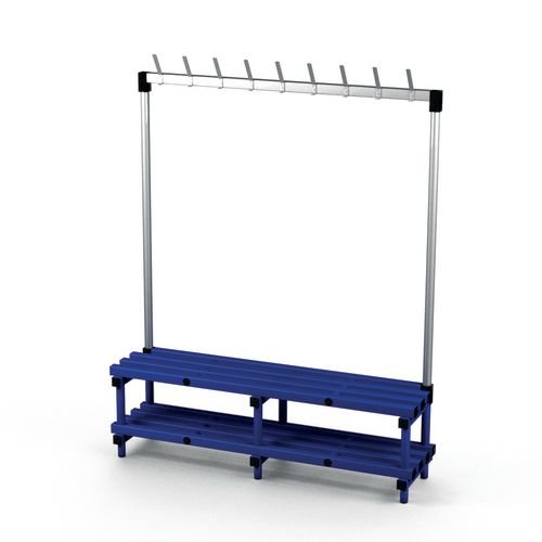 Single Bench With  Hooks - Blue 9 Hooks