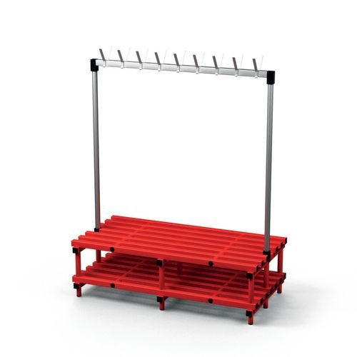 Double Bench With  Hooks - Red 18 Hooks
