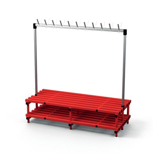 Double Bench With  Hooks - Red 22 Hooks