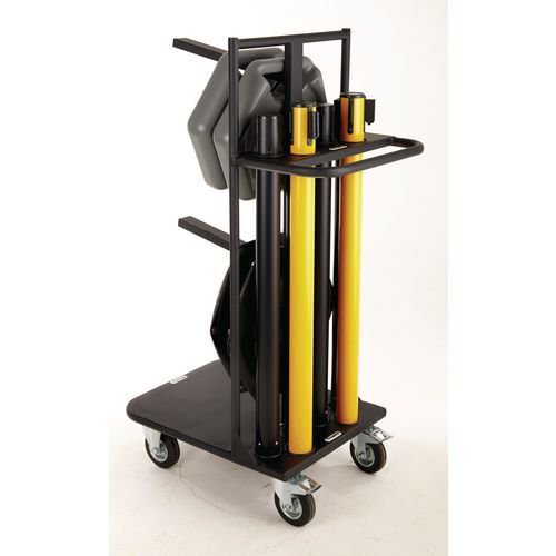 Trolley for retractable barriers