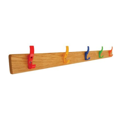 Classic Coat Rail - 1000mm  - 5 Hooks  - Multicolour