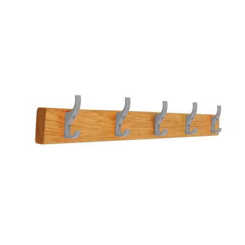 Classic Coat Rail  - 1000mm - 5 Hooks  - Grey