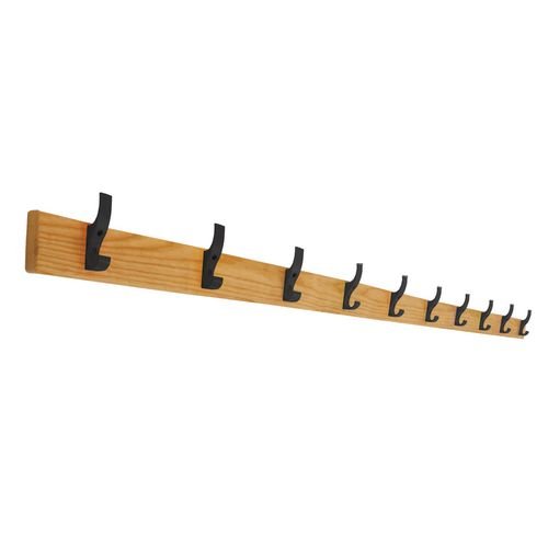 Classic Coat Rail  - 2000mm - 10 Hooks  - Black