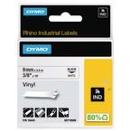 Dymo 18443 Rhino 9 Mmblack on White Vinyl Tape