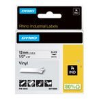 Dymo 18444 Rhino 12 Mmblack on White Vinyl Tape