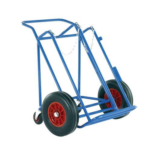 Welders trolley with twin support castors, with pneumatic tyres