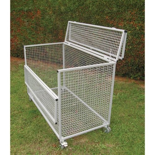 Lockable Mesh  Storage Trolley, Grey