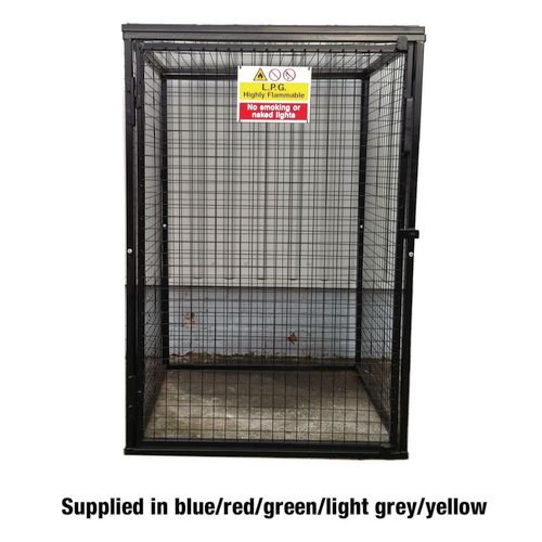 Gas Cylinder Cage - Max Capacity Upto 9 X 47Kg H1800 X W1200 X D1200 - Powder Coated Blue
