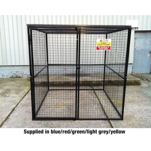 Gas Cylinder Cage H1880 X W2000 X D2000 - Powder Coated Light Grey