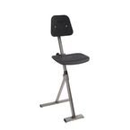 Sit-stand - Ssteel Frame + Flat Base + Plastic Seat and Back - Blackadj Seat Height 50-85 cm