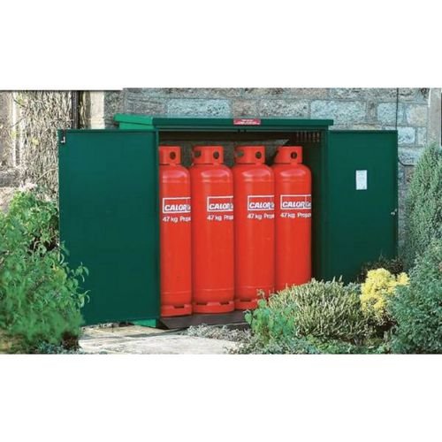 Asgas 4 X 47Kg Solid Gas Cylinder  Cabinet - H1549 X W1700 X D500mm Green