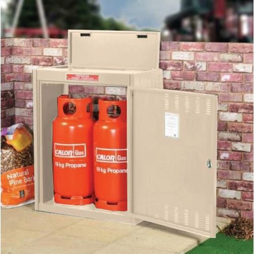 Asgas 2 X 19Kg Solid Gas Cylinder  Cabinet - H1016 X W813 X D483mm Ivory