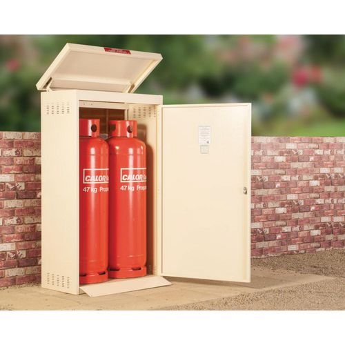 Asgas 2 X 47Kg Solid Gas Cylinder  Cabinet - H1549 X W914 X D500mm Ivory