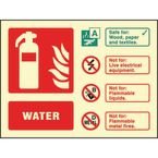 Water Extinguisher Identification- Photoluminescent Safety Sign