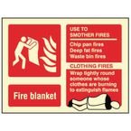 Fire Blanket Identification- Photoluminescent Safety Sign