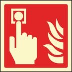 Fire Alarm Call Point Symbol- Photoluminescent Safety Sign