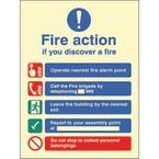 Fire Action Eec (manual Withoutlift) - Photoluminescent Safety Sign