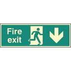 Fire Exit - Down -photoluminescent Safety Sign