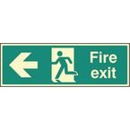 Fire Exit - Left -photoluminescent Safety Sign