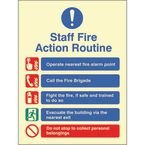 Staff Fire Action -photoluminescent Safety Sign