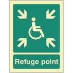 Refuge Point - Photoluminescentsafety Sign