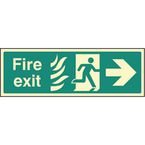 Fire Exit - Arrow Righthtm - Photoluminescent Safety Sign